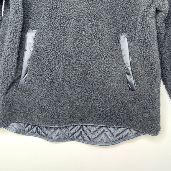 Athleta Cozy Sherpa Snap Sweatshirt Size M Black - Picture 6 of 12